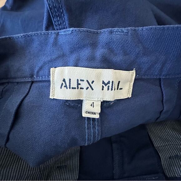 Alex Mill Trousers Womens 4 Blue Twill Pants Cotton Straight Leg Casual - Picture 3 of 7